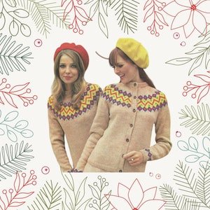 FairIsle Winter Sweater Pullover Able Sisters Style Fair Isle Charted Knitting Cross Stitch PDF Patterns Xmas Vintage