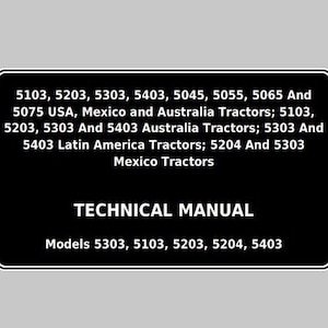 John Deere 5103 5203 5303 5403 5045 5055 5065 5075 Tractor Technical Manual Pdf Download