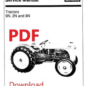 Ford Tractor Manual 8n 2n 9n  Digital Download PDF
