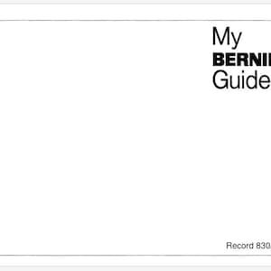 Bernina Record 830 and Record 831 Instruction Manual PDF Instant Download