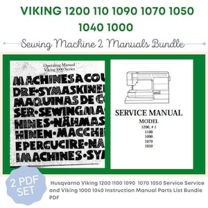 Husqvarna Viking 1200 1100 1090  1070 1050 1040 1000 Service Manual Sewing Machine Instruction Vintage Manual PDF Instant Download