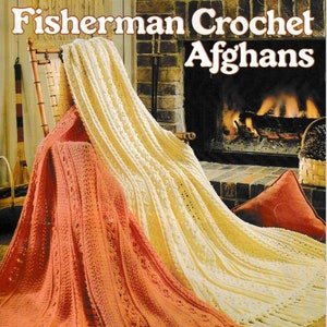 6 Fisherman Afghan Crochet PDF Rug Throw Afghan Blanket Patterns Limerick Londonderry Galway Armagh Dublin Cork PDF Vintage Instant Download