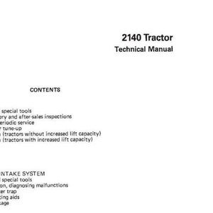 2140 John Deere Tractor Technical SERVICE Repair Manual PDF