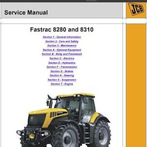 JCB 8280, 8310 FASTRAC Service Manual Download PDF