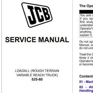 JCB 525-60 LOADALL Service Manual Download PDF