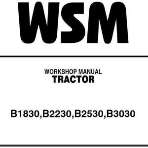 Kubota B1830 B2230 B2530 B3030 Tractors Workshop Manual Download Pdf