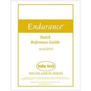 Baby Lock Endurance BND9 Quick Reference Guide Instruction Manual PDF Instant Download