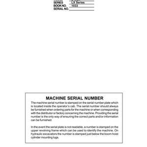 Linkbelt Excavator 240 LX Service Manual (PDF Download)