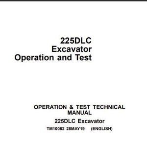 225DLC Operations and Test Manual Excavator John Deere Technical Pdf Download