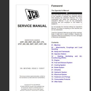 JCB SERVICE Manual for 225T
