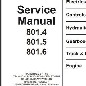 JCB 801.4, 801.5, 801.6 SERVICE Manual for Mini Compact Excavator Download PDF
