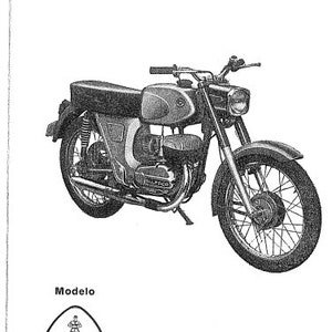 Bultaco Junior 74 Model 20 1966-1967 PDF Motorcycle Owners Service & Repair Manual 40 Pages in Spanish Clear and Crisp Images Vintage NICE