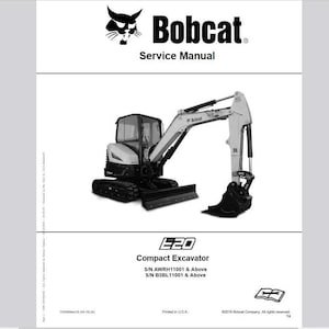 Bobcat E20 Service Manual S/N AWRH11001, B3BL11001 + PDF digital download