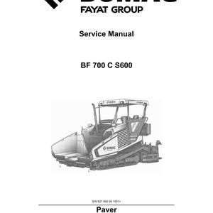 Bomag BF 700 C S600 Service Manual - English (PDF Download)