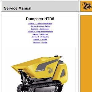JCB HTD5 Dumpster SERVICE Manual Download PDF