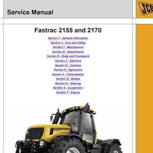 JCB 2155, 2170 FASTRAC Service Manual Download PDF