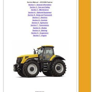 JCB 8250 FASTRAC Service Manual Download PDF