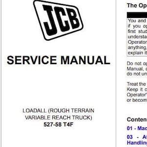 JCB 527-58 T4F LOADALL Service Manual Download PDF