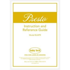 Baby Lock Presto BLMPR Operation Instruction Manual PDF Instant Download