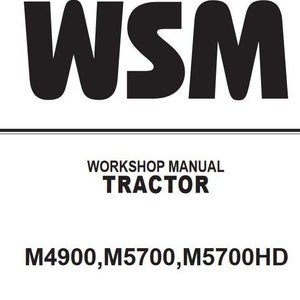 Kubota M4900 M5700 M5700H Tractors Workshop Manual Pdf
