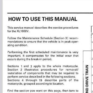 Honda XL1000V Varadero 1999- 2004 Service Repair Manual pdf Download