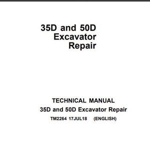 35D, 50D Repair Excavator John Deere Technical Manual Pdf Download