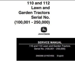 il_300x300.6388057097_guxh 110, 112 Lawn Garden Tractors John Deere Technical Service Repair Manual SM2088 Pdf Download