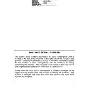 Linkbelt Excavator 460 LX EX Service Manual (PDF Download)