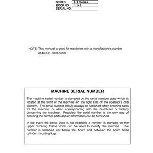 Linkbelt Excavator 460 LX EX Tier 3 Shop Manual (PDF Download)