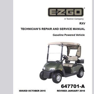 GAS 2016 Up Ez Go RXV / Freedom Golf Cart Shuttle Service Manual Pdf Download
