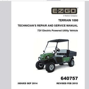 2014 Up Terrain 1000 EZ go Electric Service Manual Pdf Download