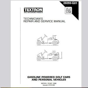 Gas 1996 TXT Fleet, TXT Freedom Hp, TXT 4 Caddy Golf Cart Service Manual Pdf Download