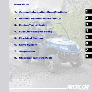 2012 Prowler XT XTX Xtz Service / Operators / Wiring Manual Arctic Cat ATV Pdf Download