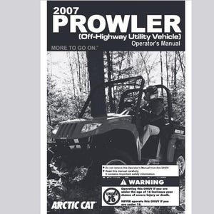 2007 Prowler & XT Service / Operators / Wiring Manual Arctic Cat ATV Pdf Download