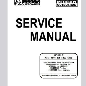 MERCURY 135, 150, 175, 200, 225hp Engines Service Manual pdf Download