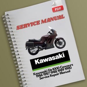 Kawasaki Gtr1000 Concours 1986 1987 1988 1989 1990 Service Repair Manual