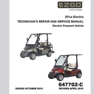 2016 Up EZ Go 2Five 2 and 4 Passenger Electric Service Manual Pdf Download