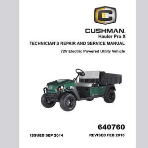 2014 up Cushman Hauler Pro 72v ELECTRIC Service Manual Pdf Download