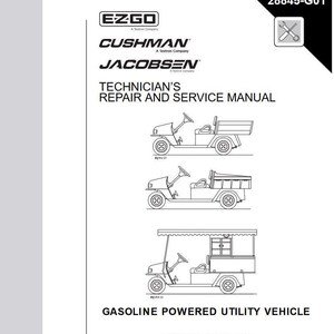 Gas 2004+ Cushman Jacobsen MPT Commander Hauler Refresher EZ go Service Manual Pdf Download