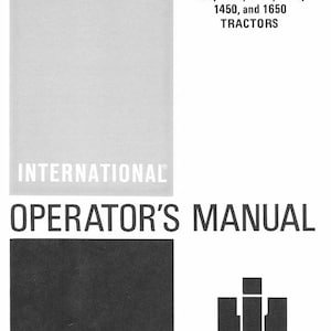 IH Cub Cadet 800 1000 1200 1250 1450 1650 Tractor International Operation Service Manual Workshop Repair Instruction Fix PDF Download