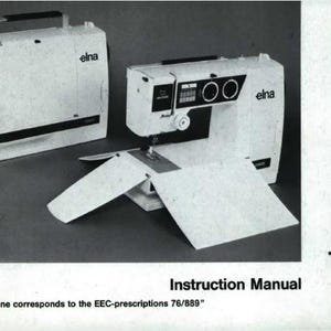 Elna TX Sewing Machine Instruction Manual Instant Download Complete User Guide