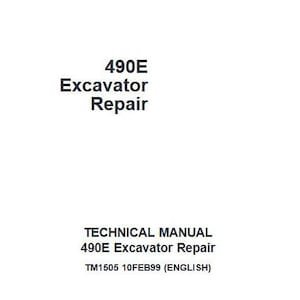 John Deere 490E Excavator Repair Technical Manual TM1505 PDF Download