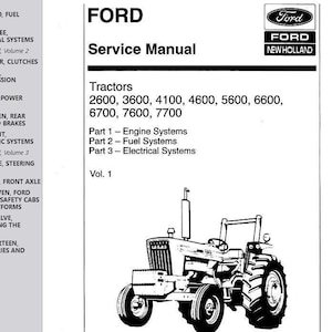 Ford 2600 3600 4100 4600 5600 6600 6700 7600 7700 Tractors Repair Service Manual PDF Download