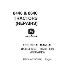 John Deere 8440 8640 Tractor Service Repair Technical Manual PDF download