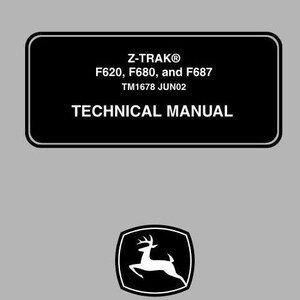 John Deere F620 F680 F687 Z-Trak Lawn Mower Repair Service Manual TM1678