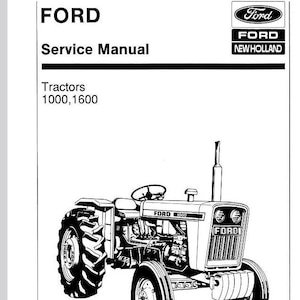 Ford 1000 1600 Tractors Repair Service Manual PDF Download