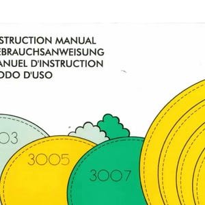 Elna 3003 3005 3007 3210 3230 Sewing Machine English French German Spanish Instruction Manual Vintage PDF User Guide Instant Download