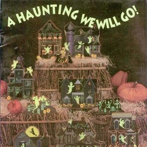 A Haunting We Will Go Halloween Cross Stitch PDF Design Pattern Keeper Compatible Hand Embroidery Ghosts Pumpkins PDF Instant Download