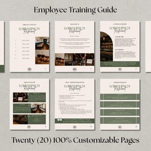 Editable Employee Handbook Template | Restaurant & Hospitality Training Manual | Canva Download | Staff Training Guide
