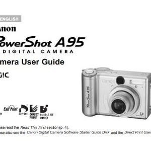 Canon Powershot A95 Digital Camera User Operators Manual Instruction PDF Handbook Part Repair Instant Download